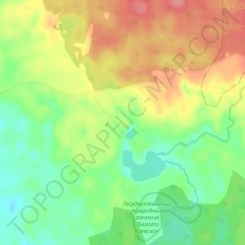 Топографическая карта Врево, высота, рельеф