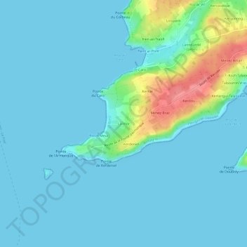 Топографическая карта Larmor, высота, рельеф