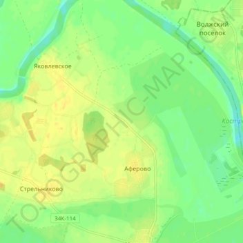 Топографическая карта Казанка, высота, рельеф