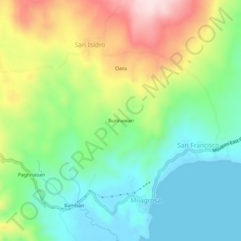 Топографическая карта Burinawan, высота, рельеф