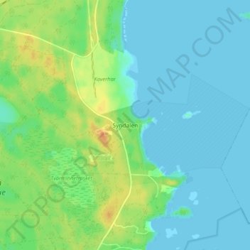Топографическая карта Syndalen, высота, рельеф