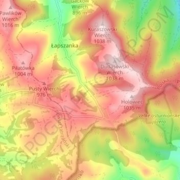 Топографическая карта Ciptowski, высота, рельеф