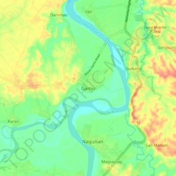Топографическая карта Gamu, высота, рельеф
