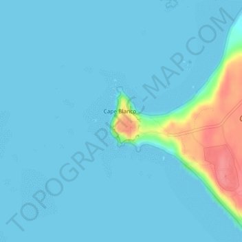 Топографическая карта Cape Blanco, высота, рельеф