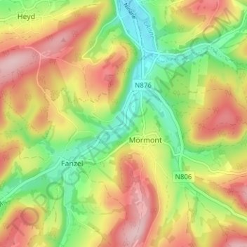 Топографическая карта La Forge, высота, рельеф
