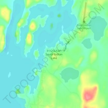 Топографическая карта O-Pipon-Na-Piwin Cree Nation, высота, рельеф