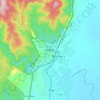 Топографическая карта Moreh, высота, рельеф