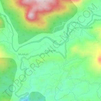 Топографическая карта Kalkandi, высота, рельеф