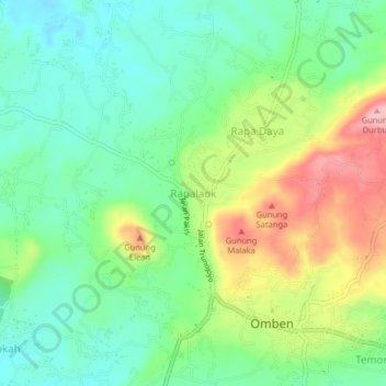 Топографическая карта Rapalaok, высота, рельеф