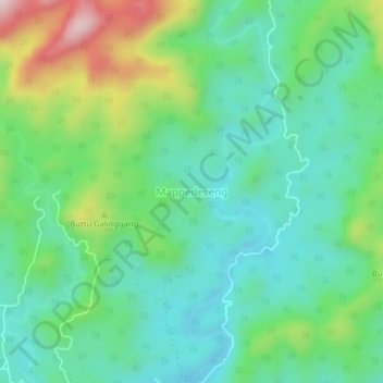 Топографическая карта Mappedeceng, высота, рельеф