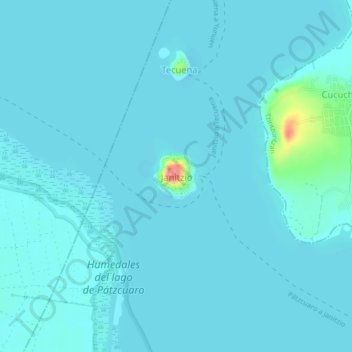 Топографическая карта Janitzio, высота, рельеф