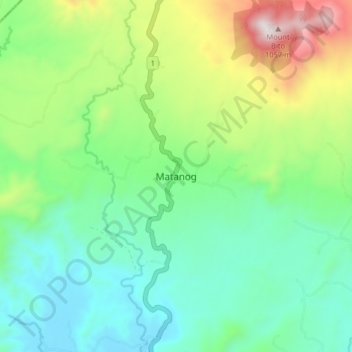 Топографическая карта Matanog, высота, рельеф