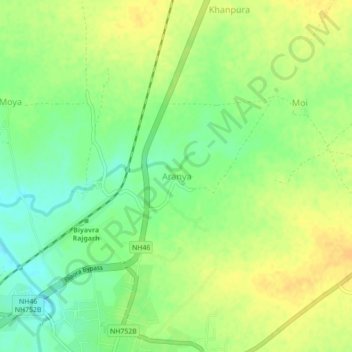 Топографическая карта Aranya, высота, рельеф