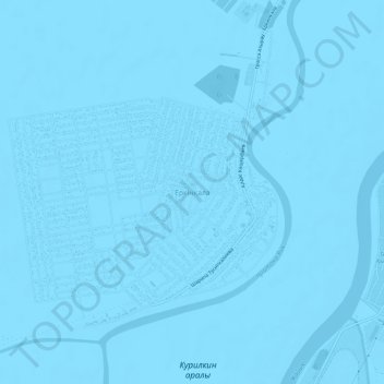 Топографическая карта Еркинкала, высота, рельеф