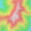 Топографическая карта 赤石岳, высота, рельеф