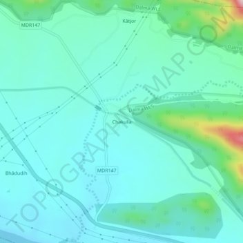 Топографическая карта Chakulia, высота, рельеф