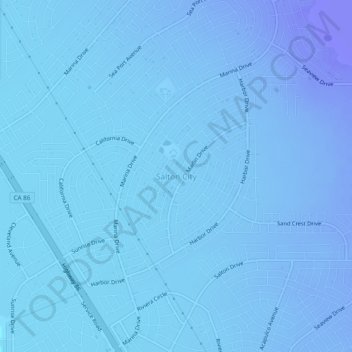 Топографическая карта Salton City, высота, рельеф