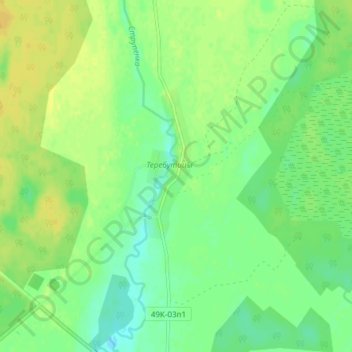 Топографическая карта Теребутицы, высота, рельеф