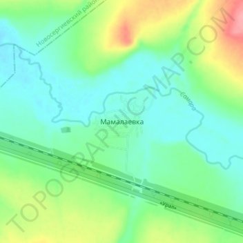 Топографическая карта Мамалаевка, высота, рельеф