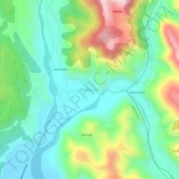 Топографическая карта Maldevta, высота, рельеф