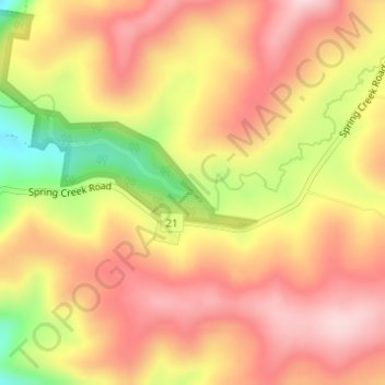 Топографическая карта Queen Mary Falls, высота, рельеф