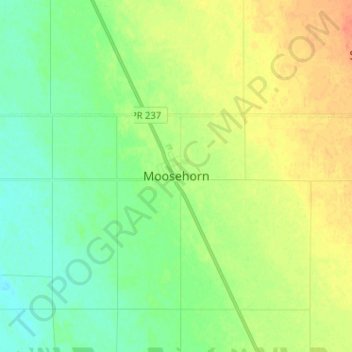 Топографическая карта Moosehorn, высота, рельеф