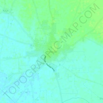 Топографическая карта Mehatpur, высота, рельеф