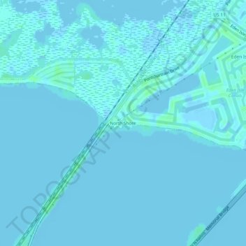 Топографическая карта North Shore, высота, рельеф