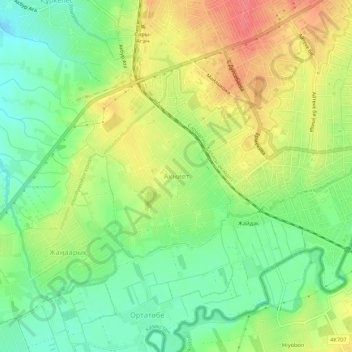 Топографическая карта Акниет, высота, рельеф