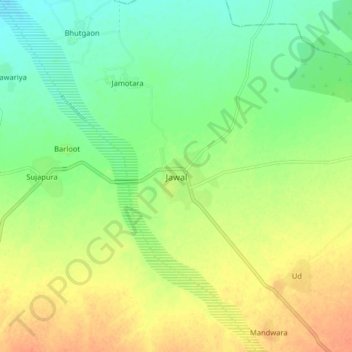 Топографическая карта Jawal, высота, рельеф