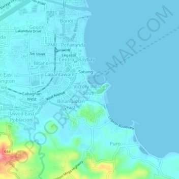 Топографическая карта Victory Village South, высота, рельеф