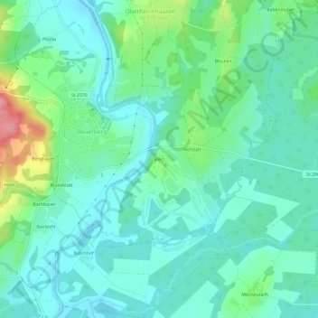 Топографическая карта Sterz, высота, рельеф