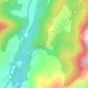 Топографическая карта El Escobanal, высота, рельеф