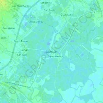 Топографическая карта Sasmuan, высота, рельеф