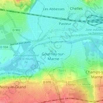 Топографическая карта Clos d'Heurtebise, высота, рельеф