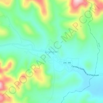 Топографическая карта Susticacán, высота, рельеф