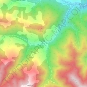 Топографическая карта Ракита, высота, рельеф