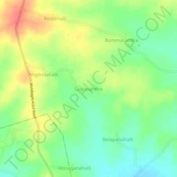 Топографическая карта Gopasandra, высота, рельеф