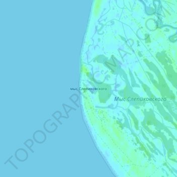 Топографическая карта мыс Слепиковского, высота, рельеф