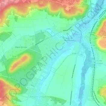 Топографическая карта Cerny, высота, рельеф