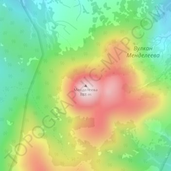 Топографическая карта Менделеева, высота, рельеф