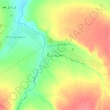 Топографическая карта Протасово, высота, рельеф