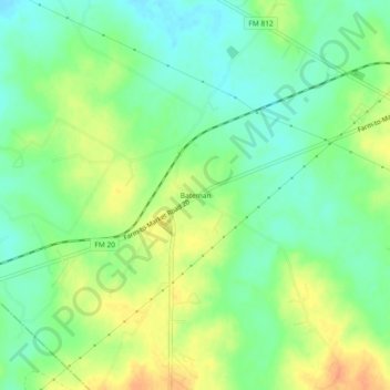 Топографическая карта Bateman, высота, рельеф