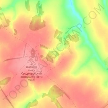 Топографическая карта Раёво, высота, рельеф