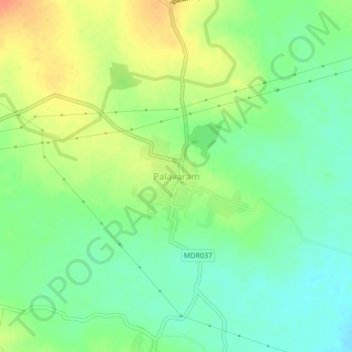 Топографическая карта Palavaram, высота, рельеф