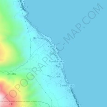 Топографическая карта Buluri, высота, рельеф