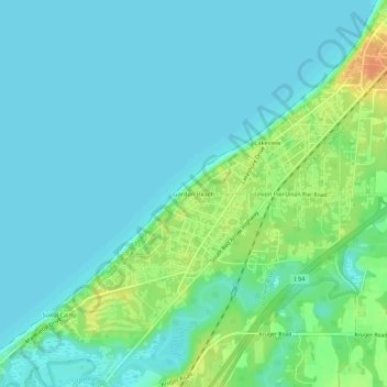 Топографическая карта Gordon Beach, высота, рельеф