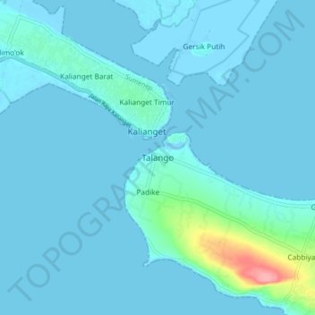 Топографическая карта Talango, высота, рельеф