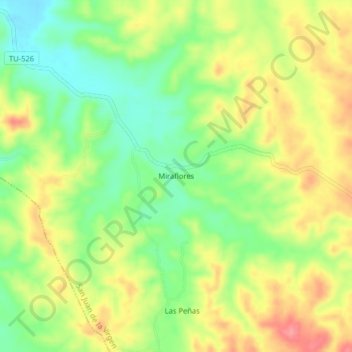 Топографическая карта Miraflores, высота, рельеф