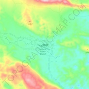 Топографическая карта Oksibil, высота, рельеф